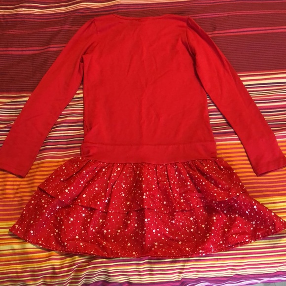 Red dress long sleeves with white stars and a writing”Queen” SIZE SMALL 10$ - Picture 2 of 2